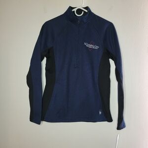 Spyder Sweater Women’s Constant 1/2 Zip Medium Navy Blue Pull Over Company Logo